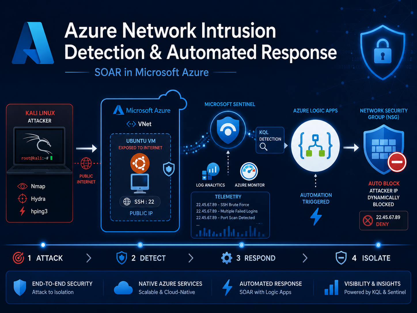 Azure Network Intrusion Detection & Automated Response